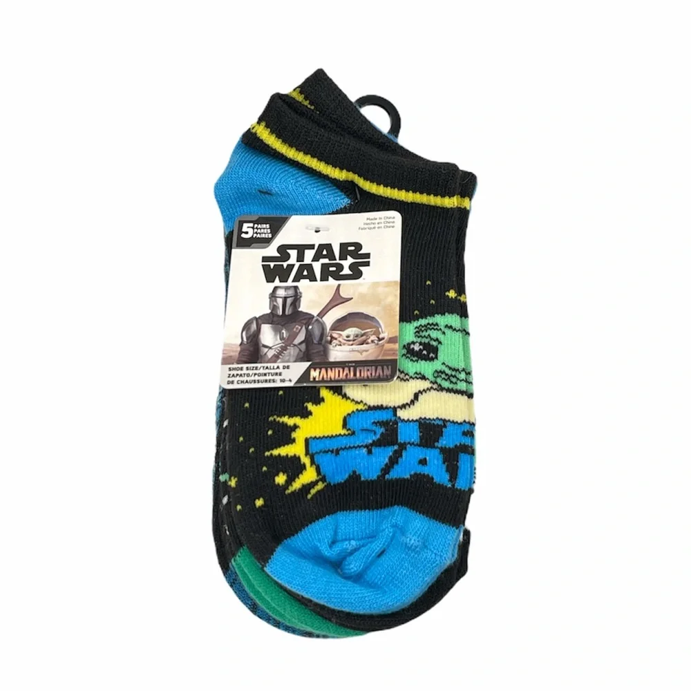 Star Wars Mandalorian Ankle Socks, 5 Pairs, Blue
